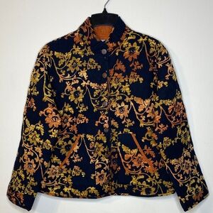 NTCO Nomadic Traders Vintage Floral Embroidered Women's Quilted Jacket Size S